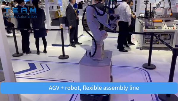 AGV + robot, flexible assembly line