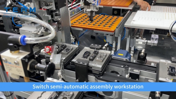 Switch semi-automatic assembly workstation