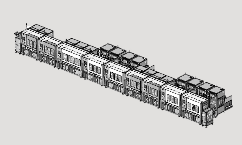 High yield flexible automatic production line